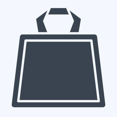 Simge Torbası. Plastik Ürün sembolüyle ilgili. Kabartma tarzı. dizayn edilebilir