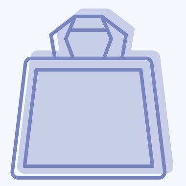 Simge Torbası. Plastik Ürün sembolüyle ilgili. İki ton stili. dizayn edilebilir