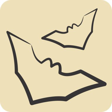 Simge Yarasa. Dövme sembolüyle ilgili. El çizimi tarzı. dizayn edilebilir