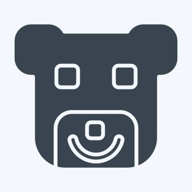 Simge Ayısı. Hayvanlar sembolüyle ilgili. Kabartma tarzı. dizayn edilebilir