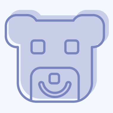 Simge Ayısı. Hayvanlar sembolüyle ilgili. İki ton stili. dizayn edilebilir