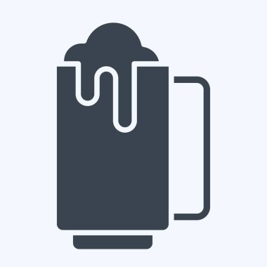 Icon Bira Bardağı. Meşrubat sembolüyle ilgili. Kabartma tarzı. dizayn edilebilir