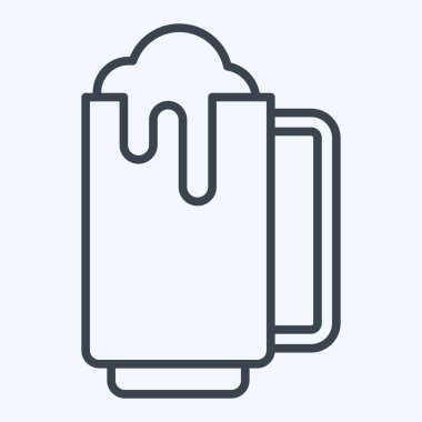 Icon Bira Bardağı. Meşrubat sembolüyle ilgili. Sıra tarzı. dizayn edilebilir