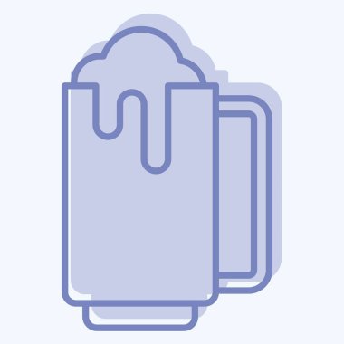 Icon Bira Bardağı. Meşrubat sembolüyle ilgili. İki ton stili. dizayn edilebilir