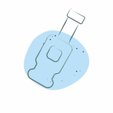 Icon Birası. BBQ sembolüyle ilgili. Renkli Leke Biçimi. dizayn edilebilir