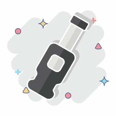 Icon Birası. BBQ sembolüyle ilgili. Çizgi roman. dizayn edilebilir