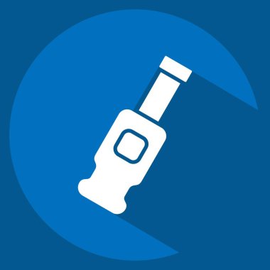 Icon Birası. BBQ sembolüyle ilgili. Uzun gölge tarzı. dizayn edilebilir