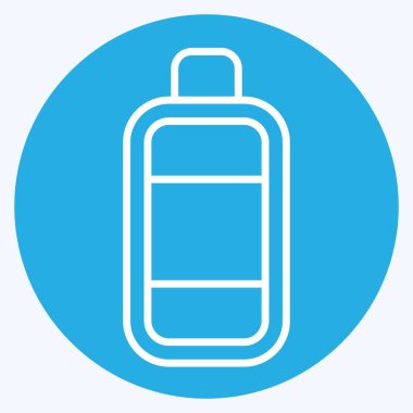 Simge Şişe. Plastik Ürün sembolüyle ilgili. Mavi gözlü. dizayn edilebilir