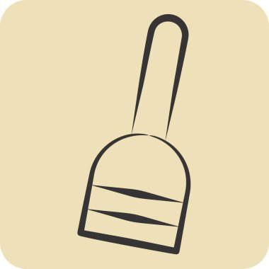 Simge Süpürgesi. Cadılar Bayramı sembolüyle ilgili. El çizimi tarzı. dizayn edilebilir