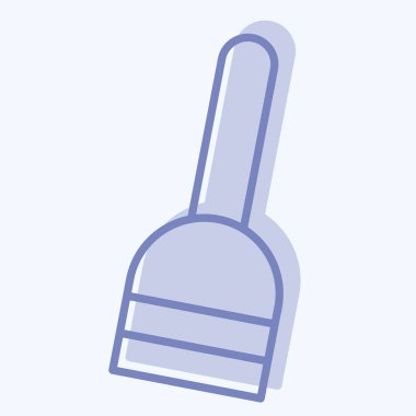 Simge Süpürgesi. Cadılar Bayramı sembolüyle ilgili. İki ton stili. dizayn edilebilir