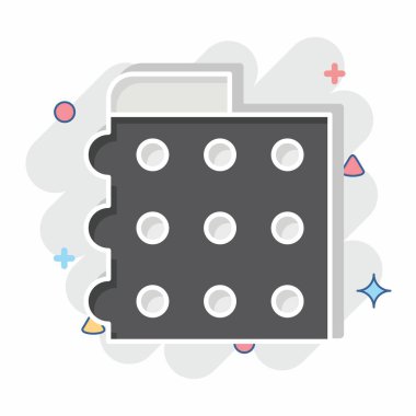 Simge Kabarcığı Paketi. Plastik Ürün sembolüyle ilgili. Çizgi roman. dizayn edilebilir