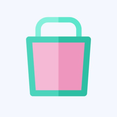 Simge Kovası. Plastik Ürün sembolüyle ilgili. Düz stil. dizayn edilebilir