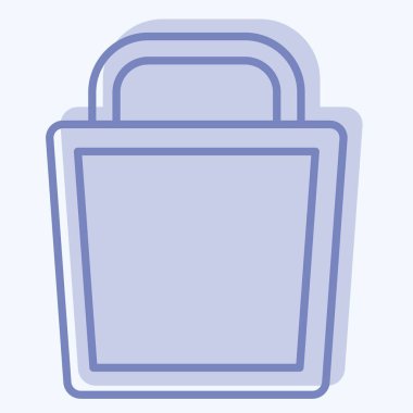 Simge Kovası. Plastik Ürün sembolüyle ilgili. İki ton stili. dizayn edilebilir