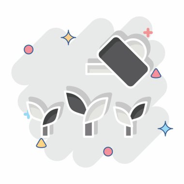 Simge İnşa Bahçesi. Sera sembolüyle ilgili. Çizgi roman. dizayn edilebilir