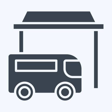 Simge Otobüsü. Şehir merkezinin sembolüyle ilgili. Kabartma tarzı. dizayn edilebilir