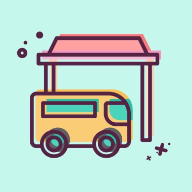 Simge Otobüsü. Şehir merkezinin sembolüyle ilgili. MBE tarzı. dizayn edilebilir