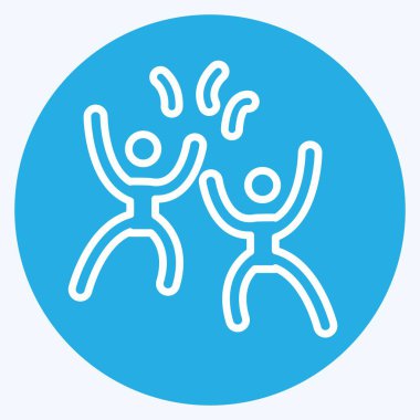 Kutlama ikonu. Yeni yıl sembolüyle ilgili. Mavi gözlü. dizayn edilebilir