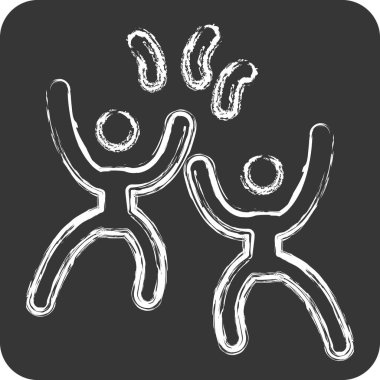 Kutlama ikonu. Yeni yıl sembolüyle ilgili. Tebeşir stili. dizayn edilebilir