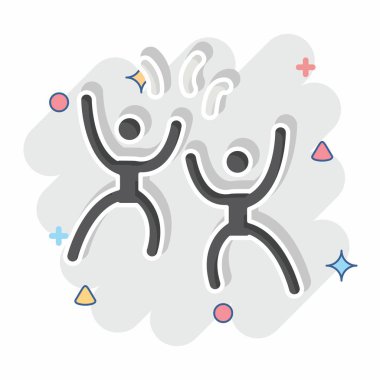 Kutlama ikonu. Yeni yıl sembolüyle ilgili. Çizgi roman. dizayn edilebilir