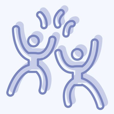 Kutlama ikonu. Yeni yıl sembolüyle ilgili. İki ton stili. dizayn edilebilir