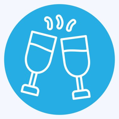 Kutlama ikonu. Yeni yıl sembolüyle ilgili. Mavi gözlü. dizayn edilebilir