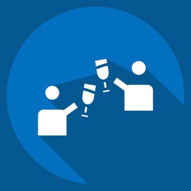 İkon Tezahüratı Yeni yıl sembolüyle ilgili. Uzun gölge tarzı. dizayn edilebilir