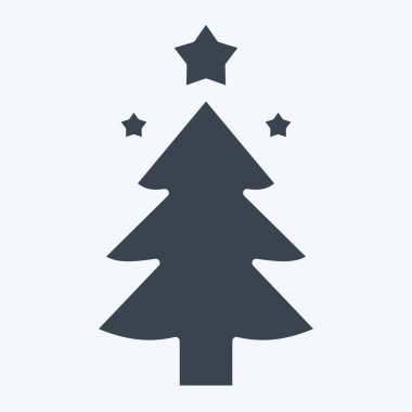 İkon Noel Ağacı. Yeni yıl sembolüyle ilgili. Kabartma tarzı. dizayn edilebilir