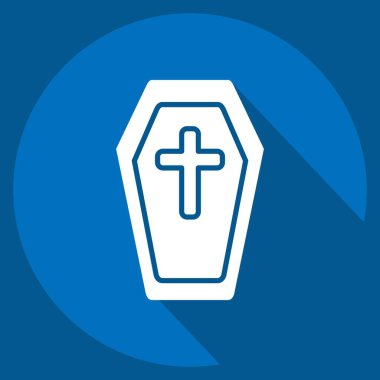 Simge Tabut. Cadılar Bayramı sembolüyle ilgili. Uzun gölge tarzı. dizayn edilebilir