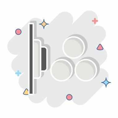 Simge Rengi Sensörü. Sensörlerin sembolüyle ilgili. Çizgi roman. dizayn edilebilir