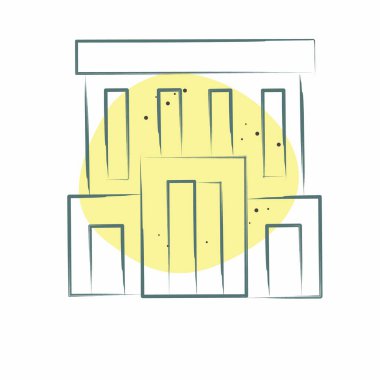 Simge Şirketi. Şehir merkezinin sembolüyle ilgili. Renkli Leke Biçimi. dizayn edilebilir