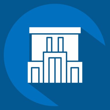 Simge Şirketi. Şehir merkezinin sembolüyle ilgili. Uzun gölge tarzı. dizayn edilebilir