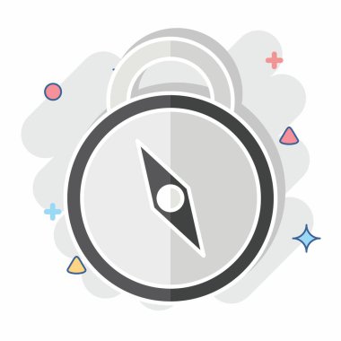 Simge Pusula. Macera sembolüyle ilgili. Çizgi roman. dizayn edilebilir