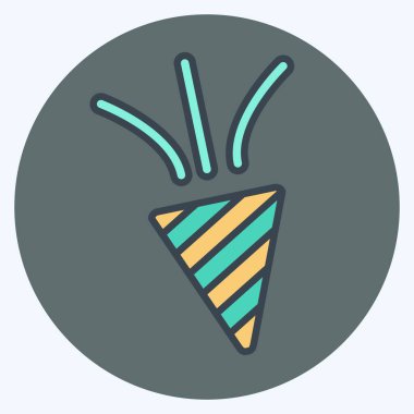 Simge Konfeti. Yeni yıl sembolüyle ilgili. renk arkadaşı stili. dizayn edilebilir