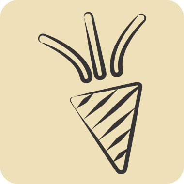 Simge Konfeti. Yeni yıl sembolüyle ilgili. El çizimi tarzı. dizayn edilebilir