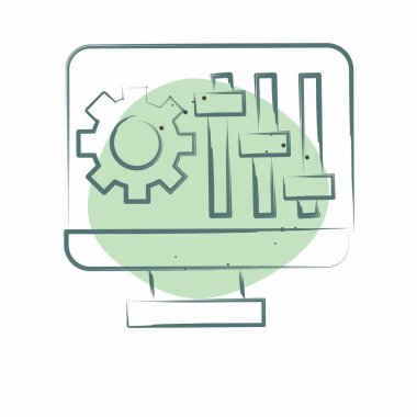 Simge Yapılandırması. Yazdırma sembolüyle ilgili. Renkli Leke Biçimi. dizayn edilebilir