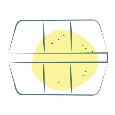 Simge Kutusu. Plastik Ürün sembolüyle ilgili. Renkli Leke Biçimi. dizayn edilebilir