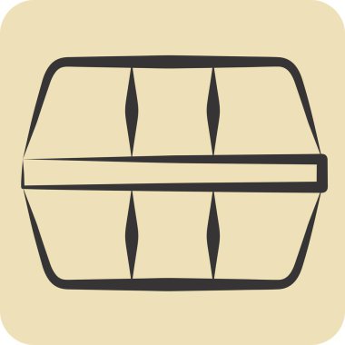 Simge Kutusu. Plastik Ürün sembolüyle ilgili. El çizimi tarzı. dizayn edilebilir