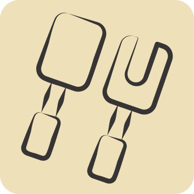 Simge Yemek Utensilleri. BBQ sembolüyle ilgili. El çizimi tarzı. dizayn edilebilir