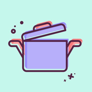 Lid 'le İkon Pişirme. Sera sembolüyle ilgili. MBE tarzı. dizayn edilebilir