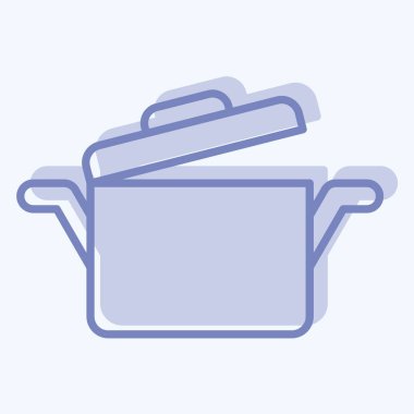 Lid 'le İkon Pişirme. Sera sembolüyle ilgili. İki ton stili. dizayn edilebilir