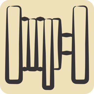 Simge Bakır Kablo. Doğal Kaynaklar sembolüyle ilgili. El çizimi tarzı. dizayn edilebilir