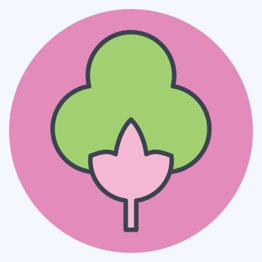 Simge Pamuklu Organik. Doğal Kaynaklar sembolüyle ilgili. renk arkadaşı stili. dizayn edilebilir