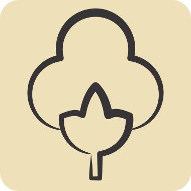 Simge Pamuklu Organik. Doğal Kaynaklar sembolüyle ilgili. El çizimi tarzı. dizayn edilebilir