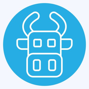 Simge İnek. Hayvanlar sembolüyle ilgili. Mavi gözlü. dizayn edilebilir