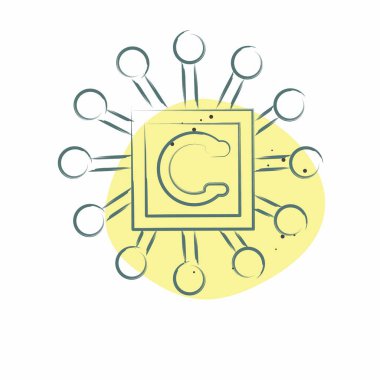 Simge işlemcisi. Metaverse sembolüyle ilgili. Renkli Leke Biçimi. dizayn edilebilir