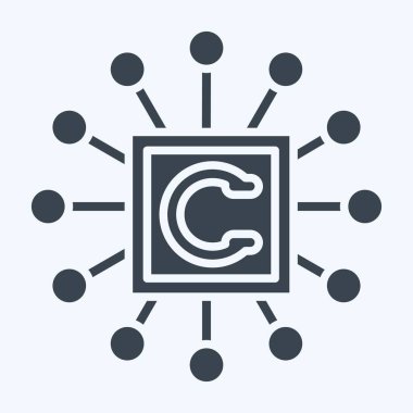 Simge işlemcisi. Metaverse sembolüyle ilgili. Kabartma tarzı. dizayn edilebilir