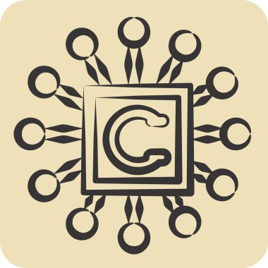 Simge işlemcisi. Metaverse sembolüyle ilgili. El çizimi tarzı. dizayn edilebilir