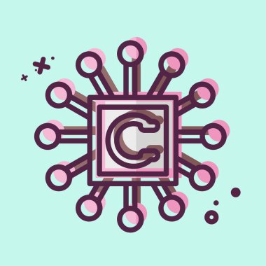 Simge işlemcisi. Metaverse sembolüyle ilgili. MBE tarzı. dizayn edilebilir