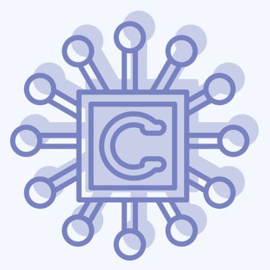 Simge işlemcisi. Metaverse sembolüyle ilgili. İki ton stili. dizayn edilebilir