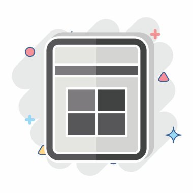 Simge Sandığı. Plastik Ürün sembolüyle ilgili. Çizgi roman. dizayn edilebilir